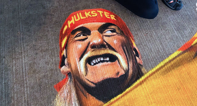Hulk Hogan street chalk art