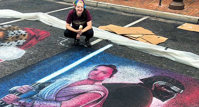 Immortan Joe form Mad Max Fury Road street chalk art