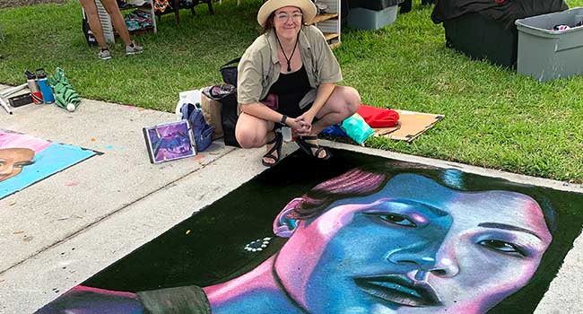 Chalk portrait for Bartow Chalk Walk