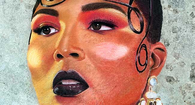 Chalk image of Lizzo for Black History Month